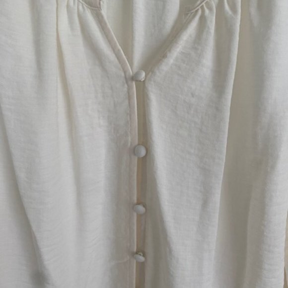 Nine West White Silky Flowy Blouse with Buttons XL - Picture 2 of 7